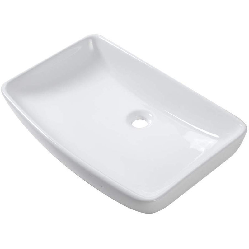 PLUSTEEL 15'' Ceramic Rectangular Vessel Bathroom Sink