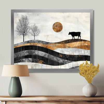 «Draegan Cow Into A Bold Farm Landscape I - Farm Large», art mural