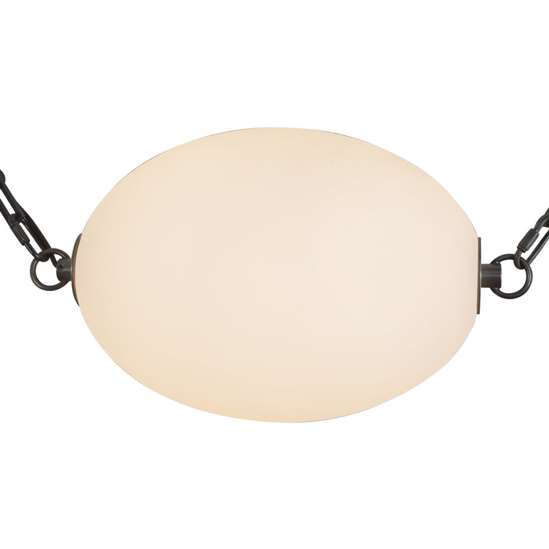 Mineral 5-Light Brass dimmable LED Chandelier, Opal Glass, Oil Rubbed Bronze