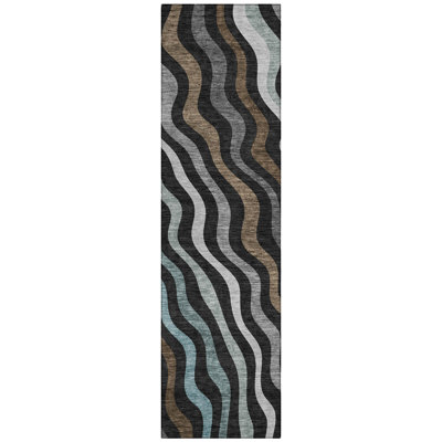 Machine Washable Indoor/Outdoor Chantille ACN2570 Abstract Rug