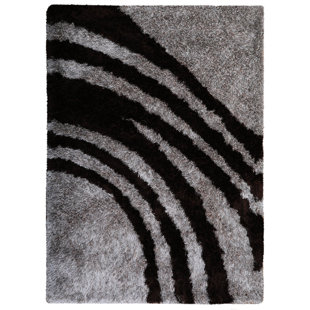 Hand Tufted Shag Polyester Eco-Friendly Area Rugs - Beige Brown Color, Contemporary Modern Design, High Pile Thick Handmade Anti Skid Area Rugs for Living Room, Bed Room