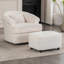 Chaise pivotante en tissu avec repose-pieds Teddy