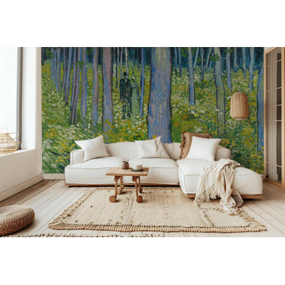 Enchanted Forest Path with Wildflowers Wall Mural for Home Decor