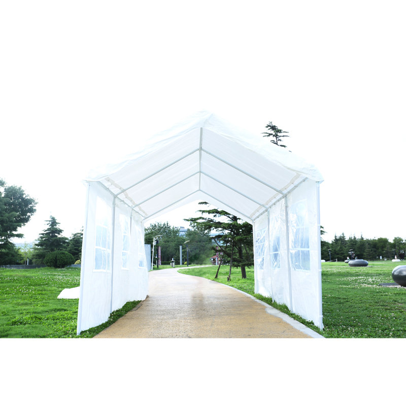 Auvent robuste 10 pi x 20 pi avec parois latérales - poutres de support triangulaires, tiges de mise à la terre, imperméables et -