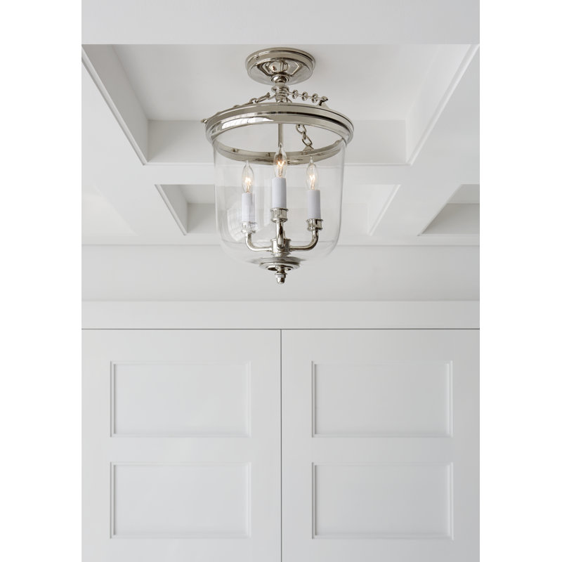 Thomas O'Brien Merchant Semi-Flush, Polished Nickel
