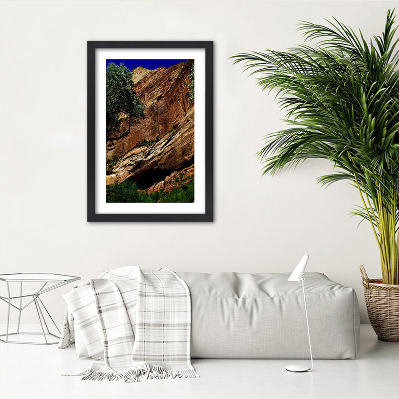 Landscape Rocks - Single Picture Frame Print, 90cm H x 60cm W, Black Framed Paper