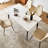 White Ceramic Tile Top Dining Table With Metal Legs, Rectangular 56.63" H Porcelain Mid Century Style