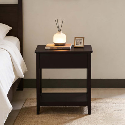 Table de bout mince avec armoire rabattable