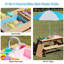 Table de pique-nique 3-en-1 en cèdre pour enfants avec parasol, table convertible sable et eau pour la cour, 4 places