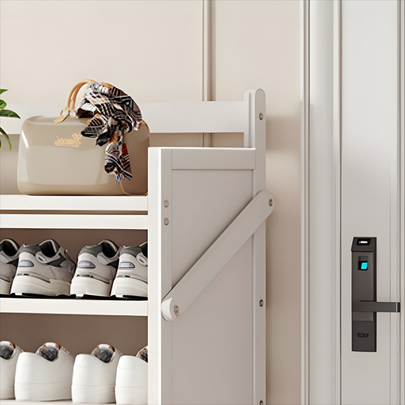 Foldable Shoe Rack - Pull To Use, Multi-Layer Simple Shoe Cabinet For Dorm, Home, And Entryway, White