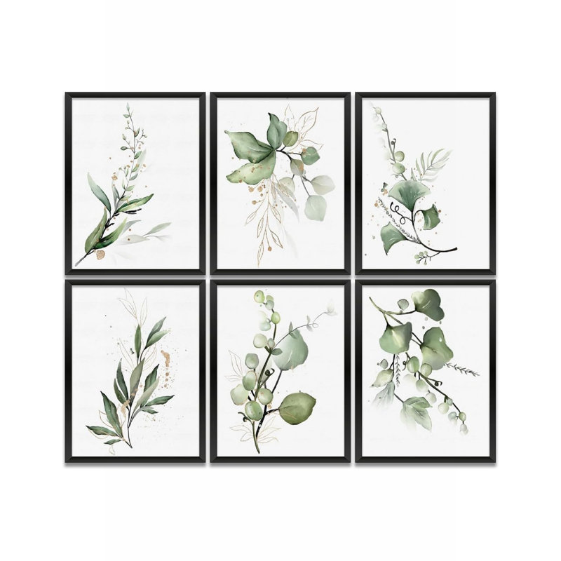 Art mural encadré noir, 10 x 8 pouces, pour chambre de bureau, ensemble de 6
