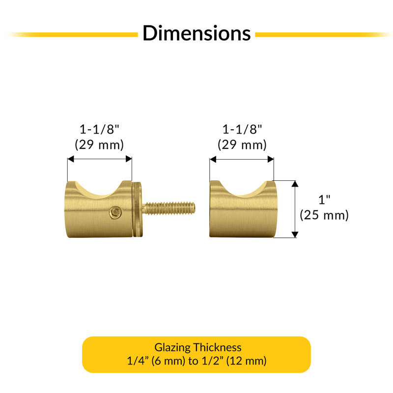 Poignée Brixwell BSK140SB de type dos à dos E 1/4 po à 1/2 po (6 à 12 mm), finition laiton satiné, Laiton satiné