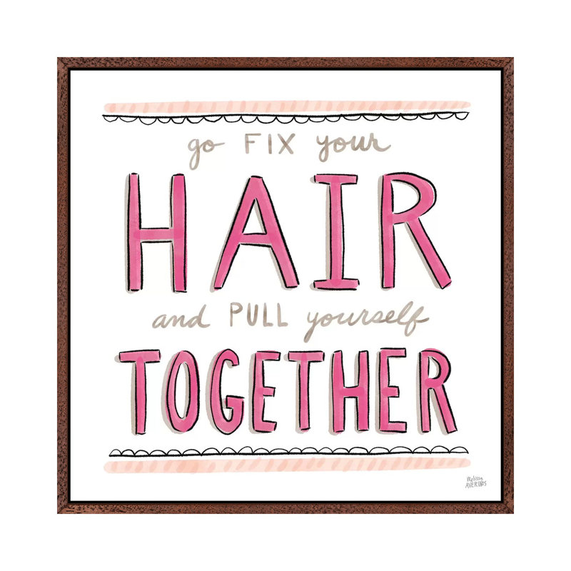 Fix Your Hair by Melissa Averinos - 1 Piece Wall Art on Canvas, 66.04cm H x 66.04cm W x 3.81cm D, Classic Brown Wood Framed