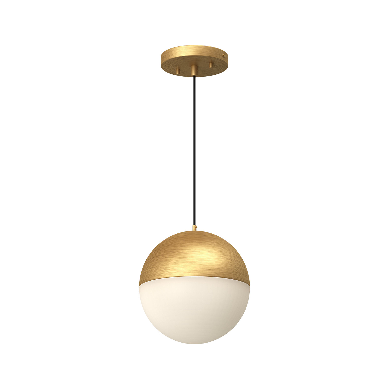 Monae Single Light Glass Dimmable LED Pendant, 8.88" H x 7.88" W x 7.88" D, Brushed Gold