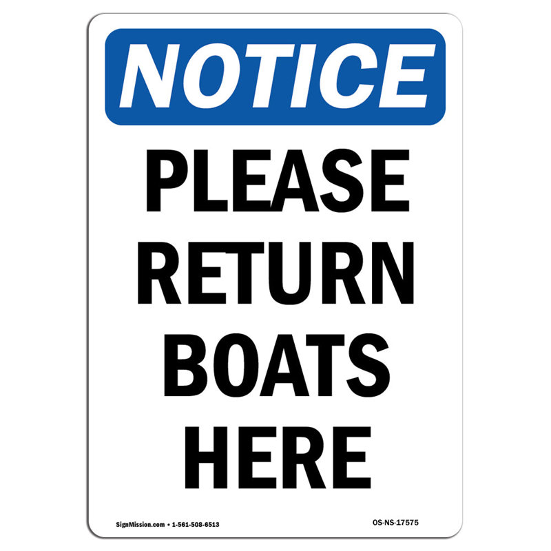 Please Return Boats Here Sign