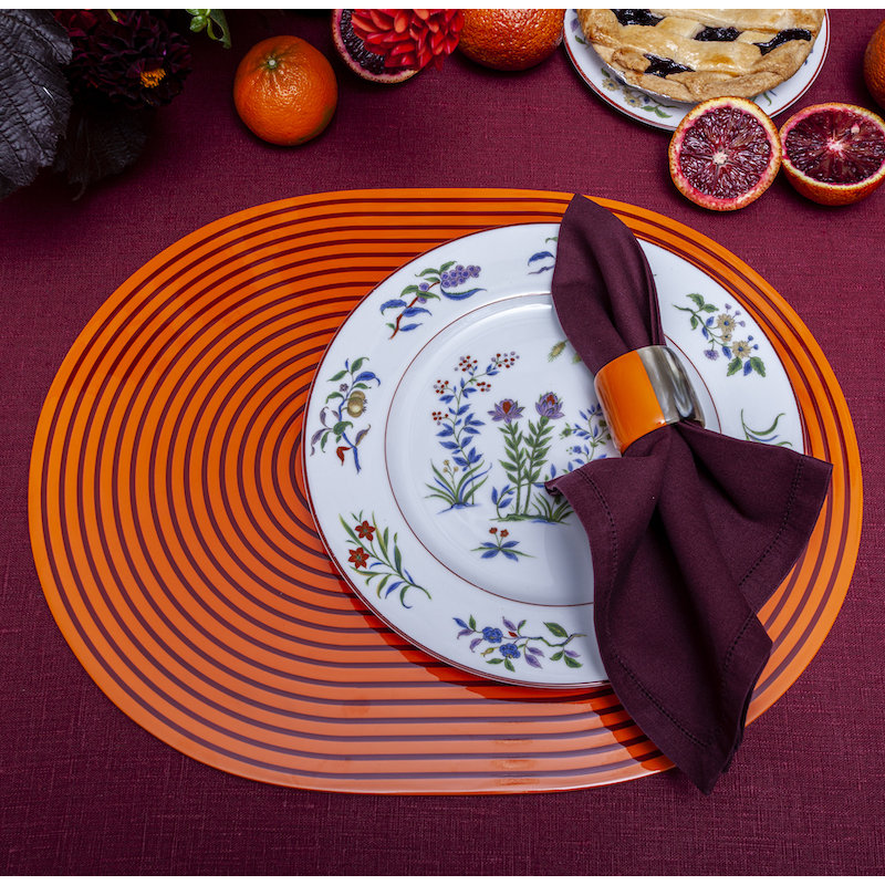 Lacquer Stripe Placemats, Turquoise/White