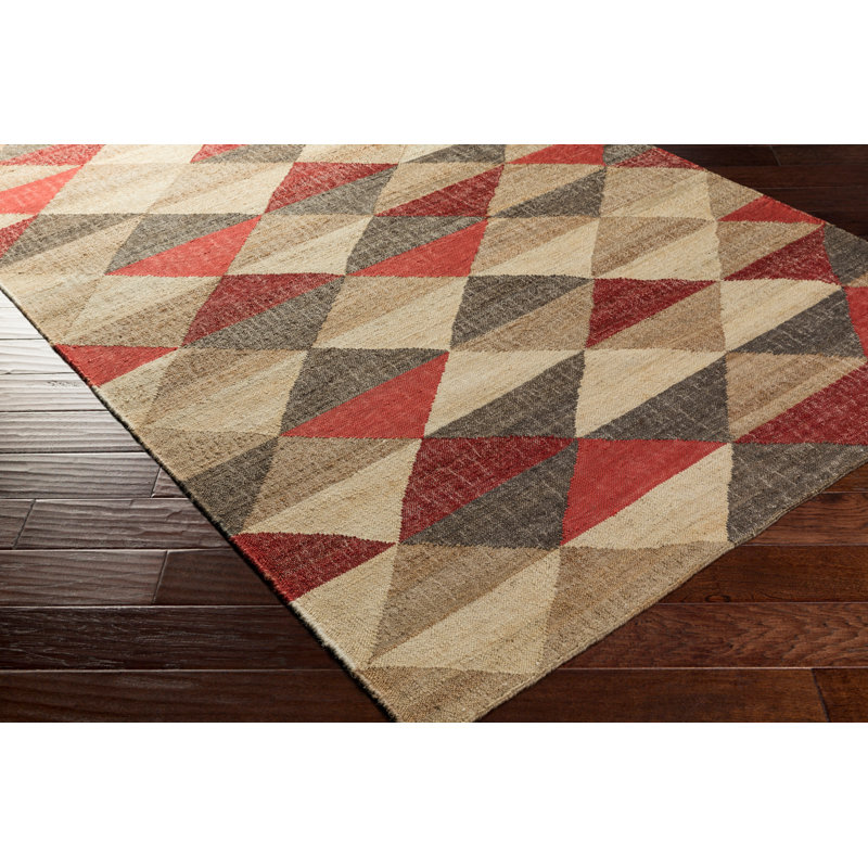 Tapis de zone multicolore à tissage plat handwoven Vasta, Rectangle 5 pi x 7 pi 6 po