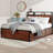Bed Frame with Storage Headboard, 12 Drawers & RGB LED Lights, Metal Platform with Noise-Free Non-Slip Slats, Strong Support No Box Spring Needed, Built-in Charging Station-179013896-179013899