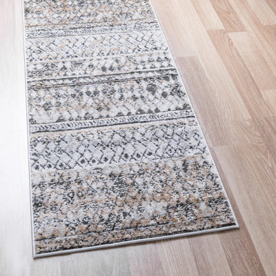 Tapis géométrique beige / bleu