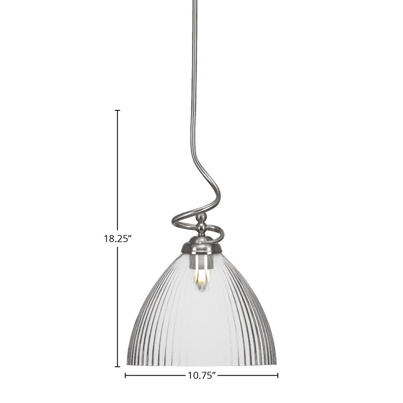 Luminaire suspendu Capri Capri, Nickel brossé, H 18,25 po x l 10,75 po x P 10,75 po, À bulles