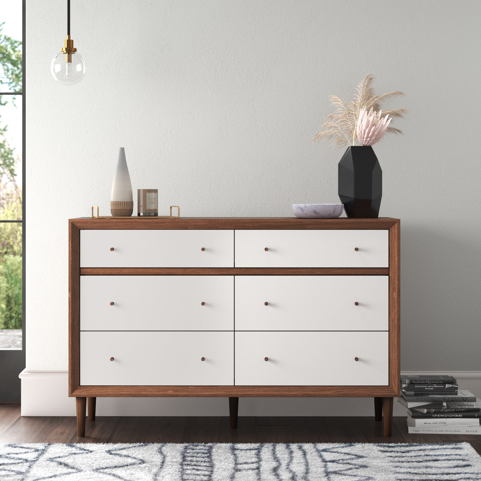 Mercury Row Ashtabula 6 - Drawer Wood Double Dresser & Reviews | Wayfair