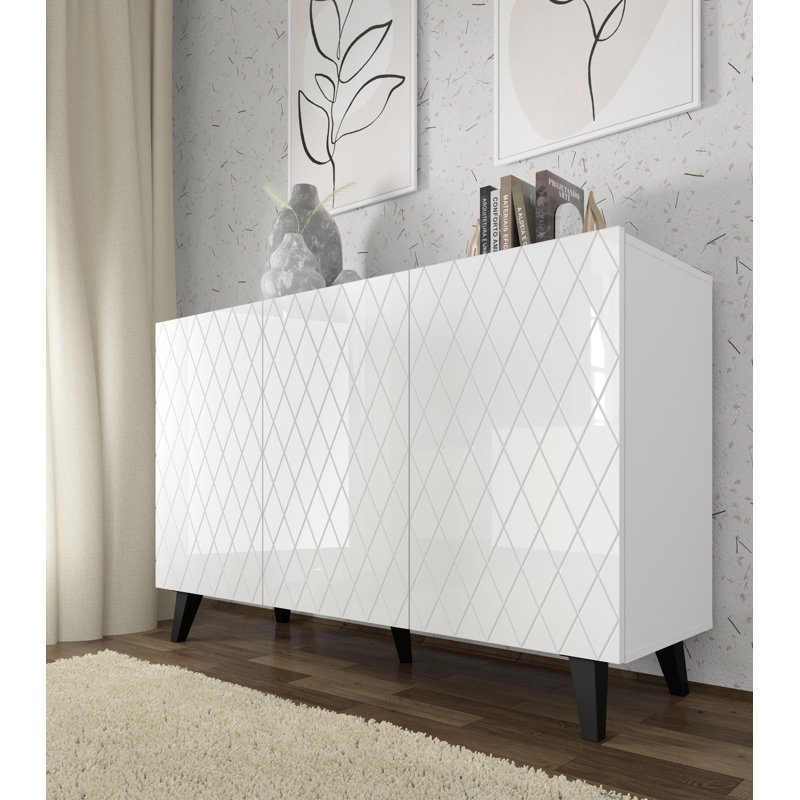 56.88'' Sideboard, White/Black