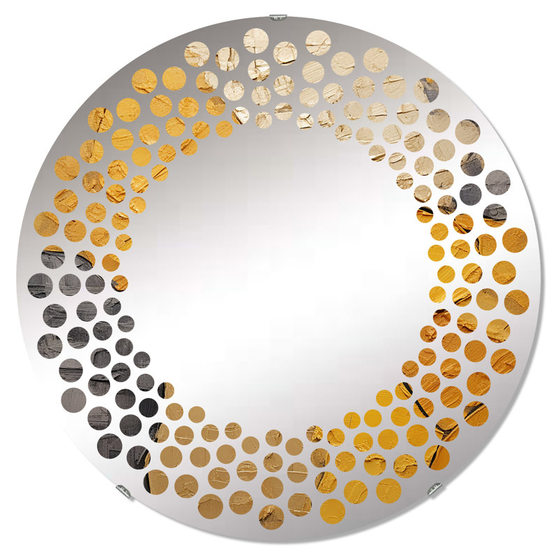 Circle Mirror, 24" H x 24" W, Yellow/Gray