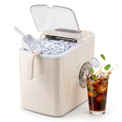 Machine à glaçons de comptoir 33 lb / jour, production de glace rapide de 6 minutes, 2 grandes petites glaçons, autonettoyante pour le bureau personnel