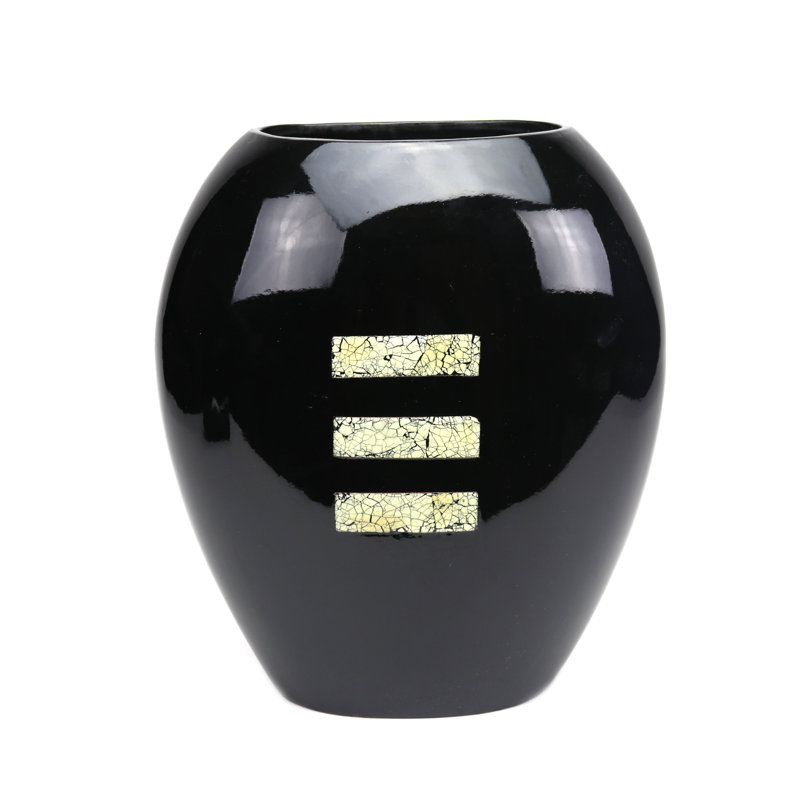 Vase en céramique Bello gris perle, Noir
