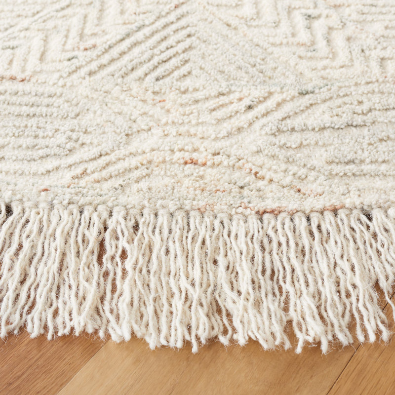 Tapis beige Aaditya Ikat 801, Rectangle 8 pi x 10 pi