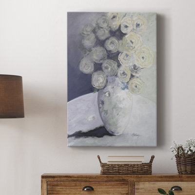 Vase vert avec fleurs jaunes - Cavas enveloppés de galerie