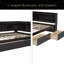 L-Shaped Bookcases Bed With Power Outlets, USB Charging Ports,Two Drawers-470075576-470075577