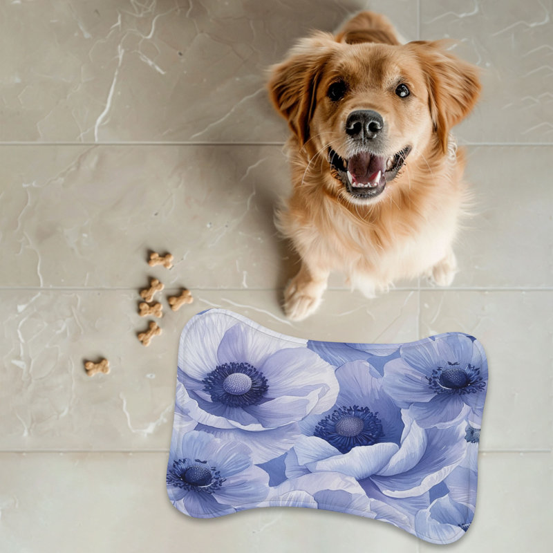 Anemone Flowers - 1 Piece Bone Shape Feeding Mat