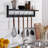 Quason Wood Bracket Shelf with Towel Bar