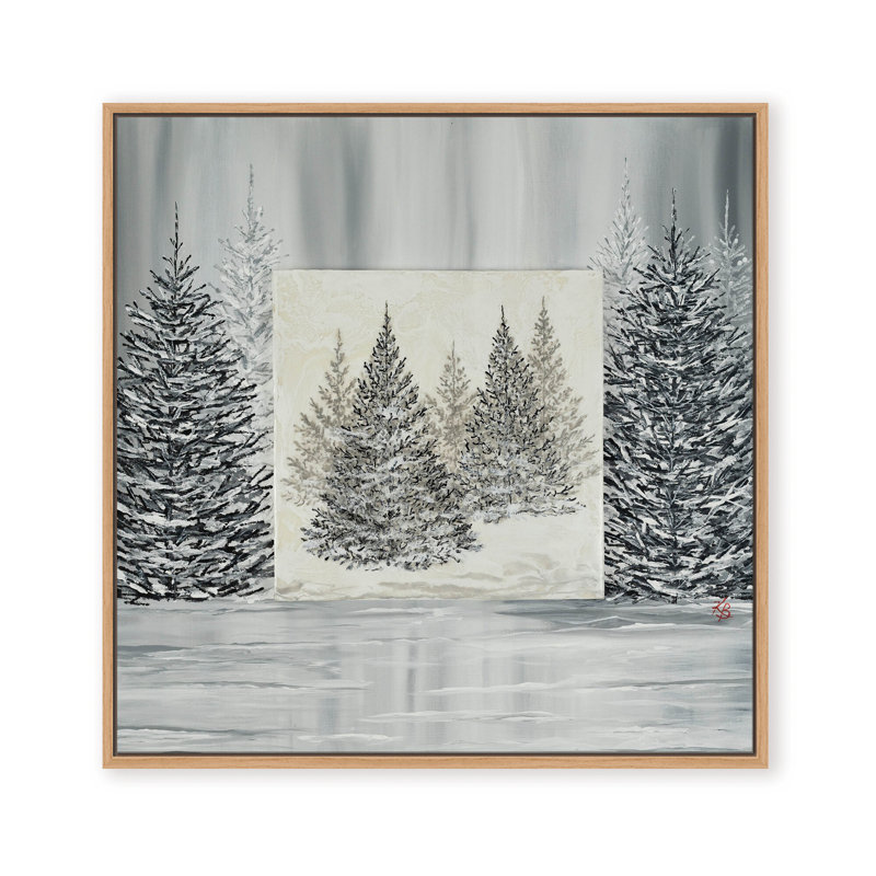 Nature Inspired "Pine Portrait" Canvas Wall Art By , 30" H x 30" W x 1.125" D, Brown, Framed Print