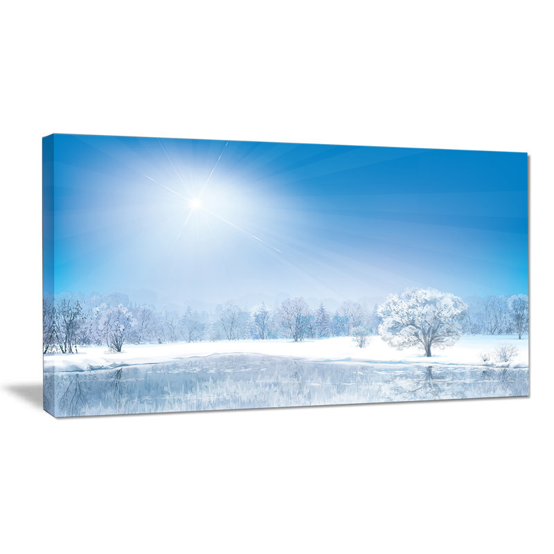 Glowing Winter Sun - impression sur toile tendue, H 16 po x l 32 po x P 1 po