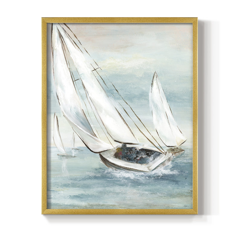 Catching Wind Framed Print - Solid Wood, Gold, 20" H x 16" W