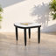 Ensemble de conversation de patio 3 pièces - chaises club Sunbrella + table d'appoint en marbre fritté marbre blanc grec, structure en aluminium