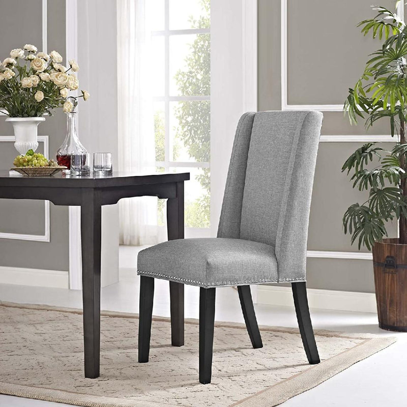 Modway Baron Fabric Dining Chair, Light Gray 