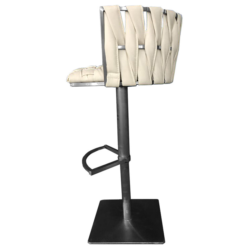 Tabouret de bar réglable Doory, Blanc neige