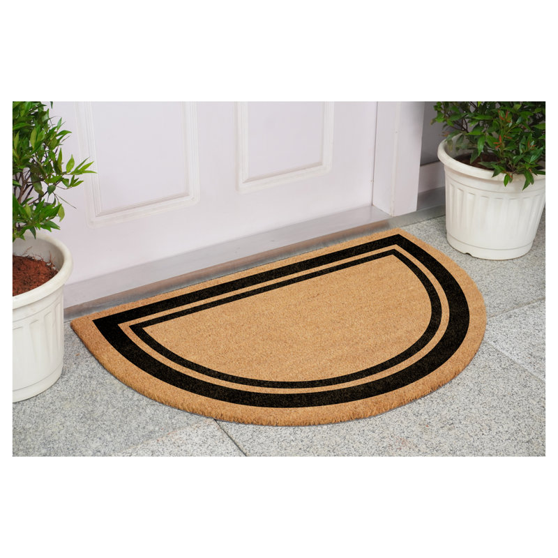 Paillasson demi-cercle à bordure noire , 24 po x 36 po