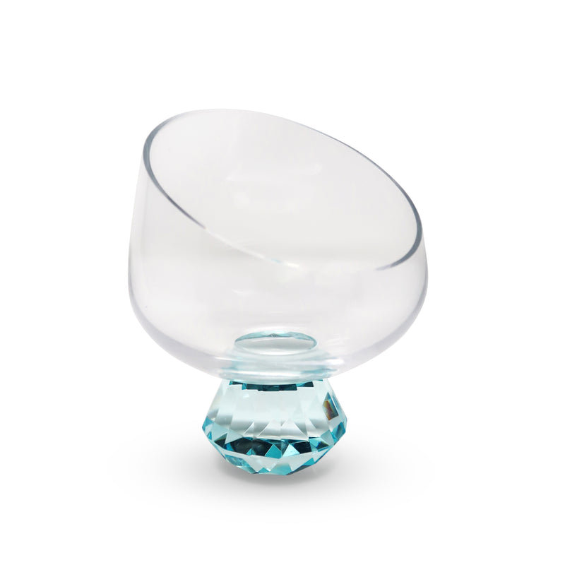 Bol angulaire à base de diamant, H 6 po x l 5,25 po x P 5,25 po, Bleu