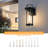 Outdoor Wall Lantern 13.5 Inch, Modern Black Exterior Wall Light With Clear Glass Shade, E26 Base Entryway Sconce (Bulb Not Included)-2131566744