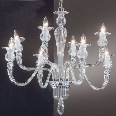 Lustre à niveaux 8 lumières façon bougie style bougie Gregoire