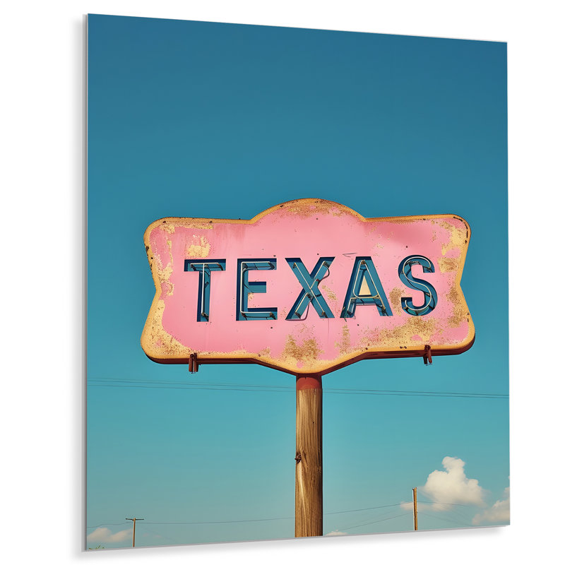 Panneau de signalisation Texas - décoration murale Texas, H 32 po x l 24 po x P 1 po, Métal métal