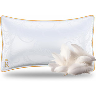 Royal Therapy Goose Feathers And Down Pillow, Premium White Bed Sleeping Breathable Hotel Collection Pillows