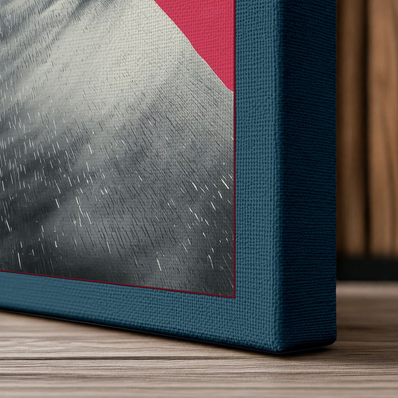 Seal in Pink Modern - Wrapped Canvas, 36x24 - 91.4 x 61.0 cm, Teal Border