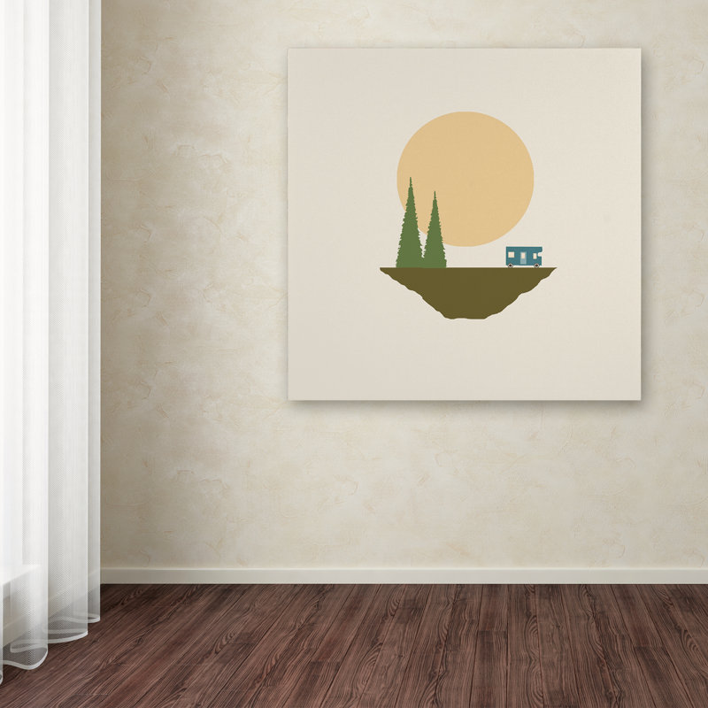 « ensoleillé jour pour camping », art sur toile, H 14 po x l 14 po
