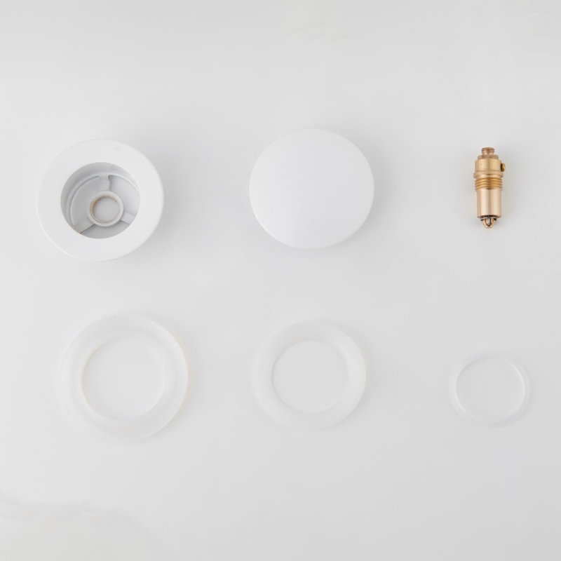 Mokleba Painted Glossy Whitepop-Up Bathtub Drain Stopper Replacement Kit, White