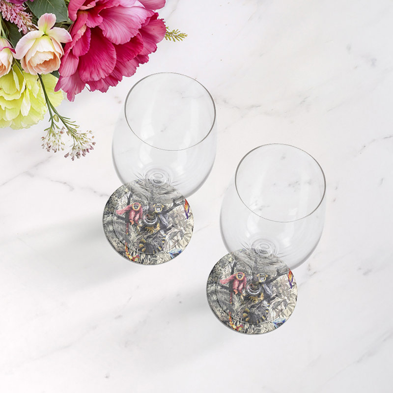 Sous-verres ronds en cuir Arcadia Monkeysvegan